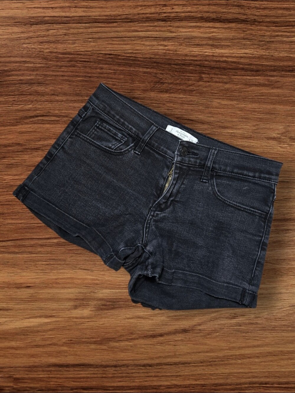 Abercrombie & Fitch Black Wash Denim Short Shorts